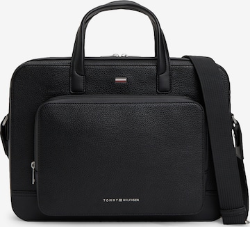 juoda TOMMY HILFIGER Nešiojamo kompiuterio krepšys 'CENTRAL': priekis