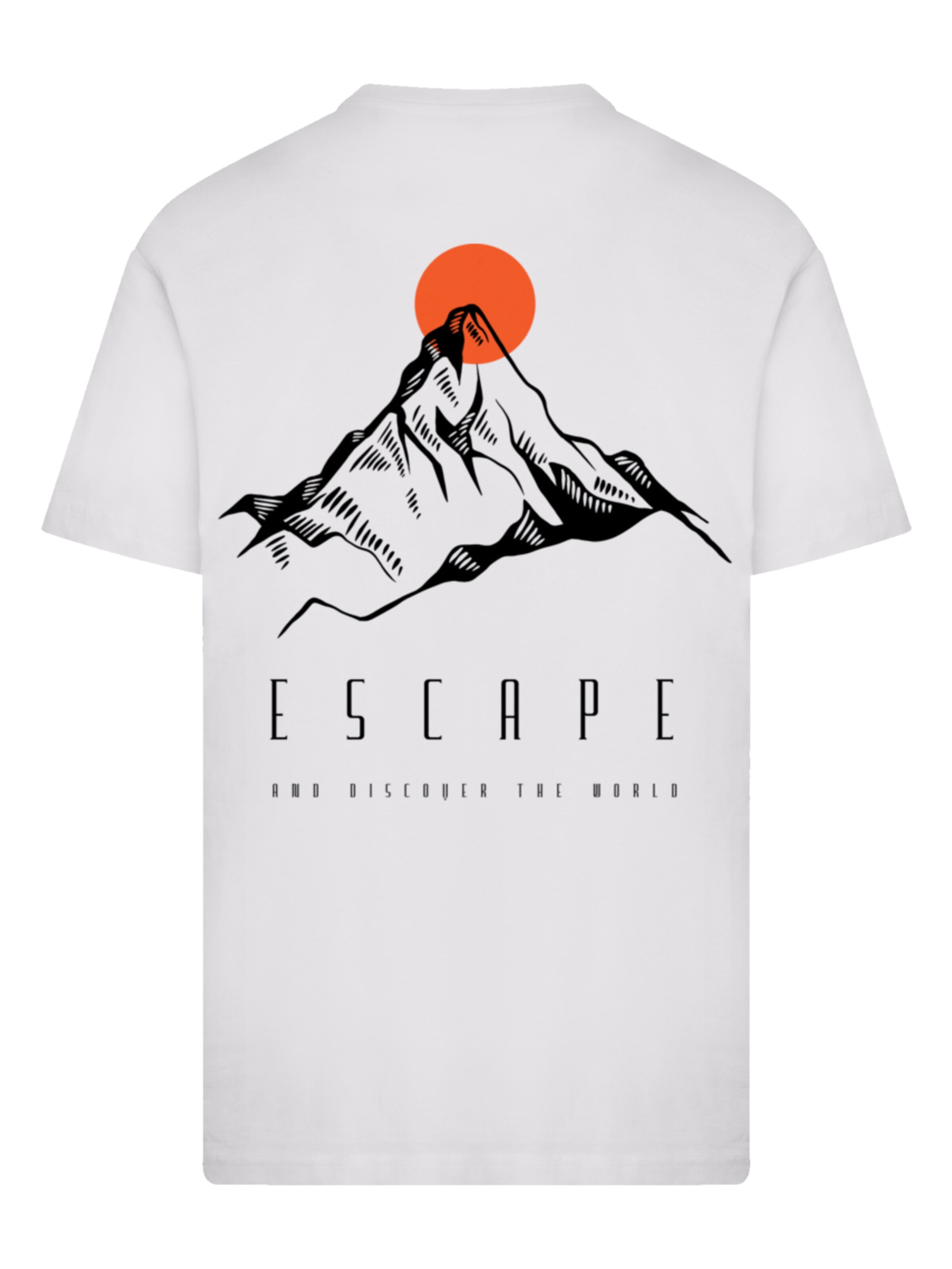 F4NT4STIC Shirt 'Escape Discover the World Mountain' in White: front