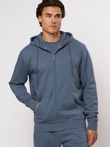U.S. POLO ASSN. Zip-Up Hoodie 'Otto' in Blue: front