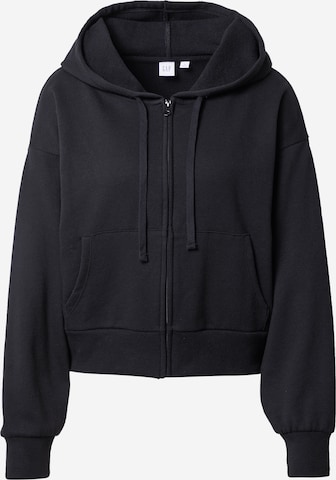 GAP Zip-Up Hoodie in Black: front