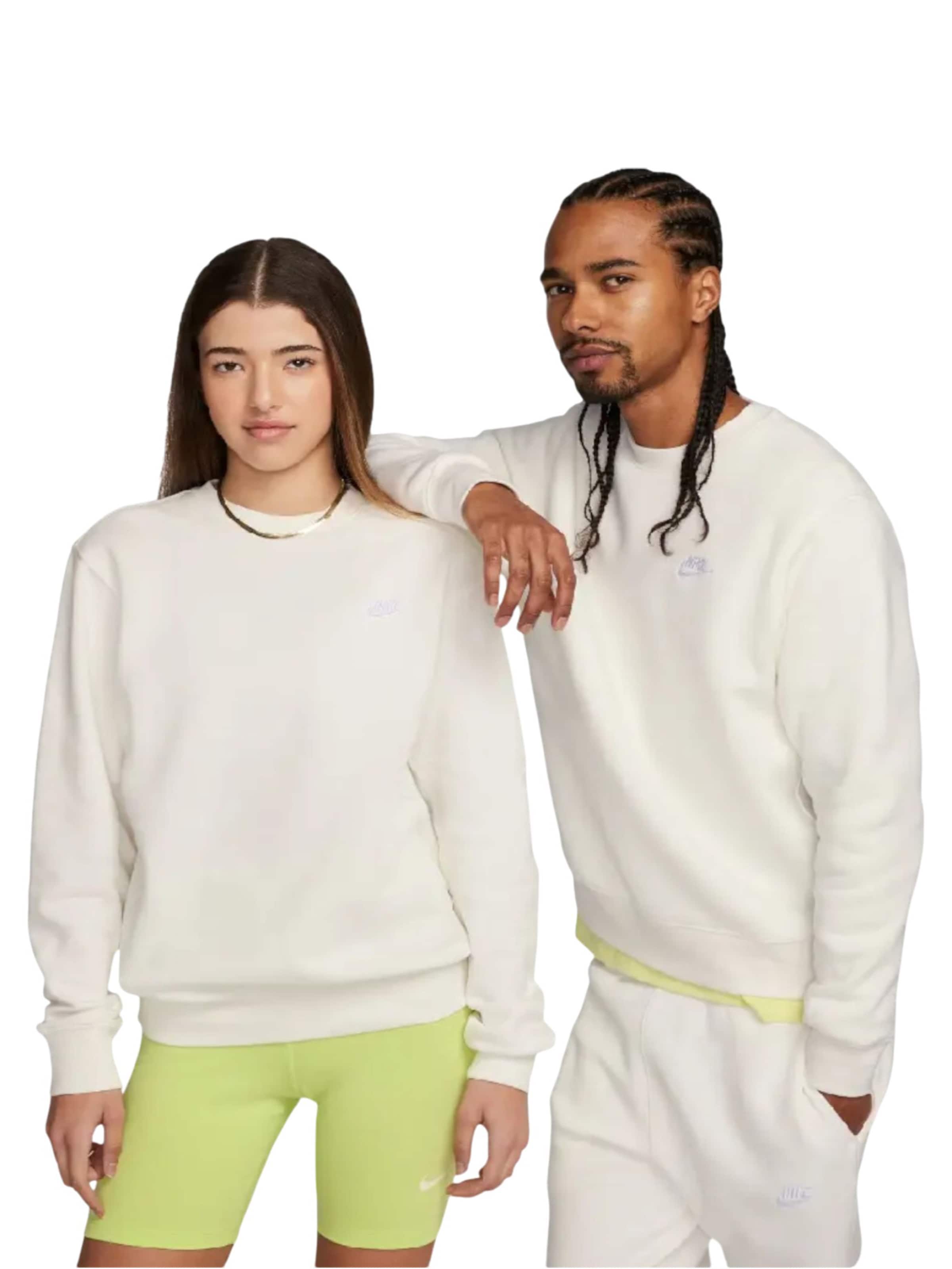 Nike Sportswear Sweatshirt 'Club' in Wit: voorkant