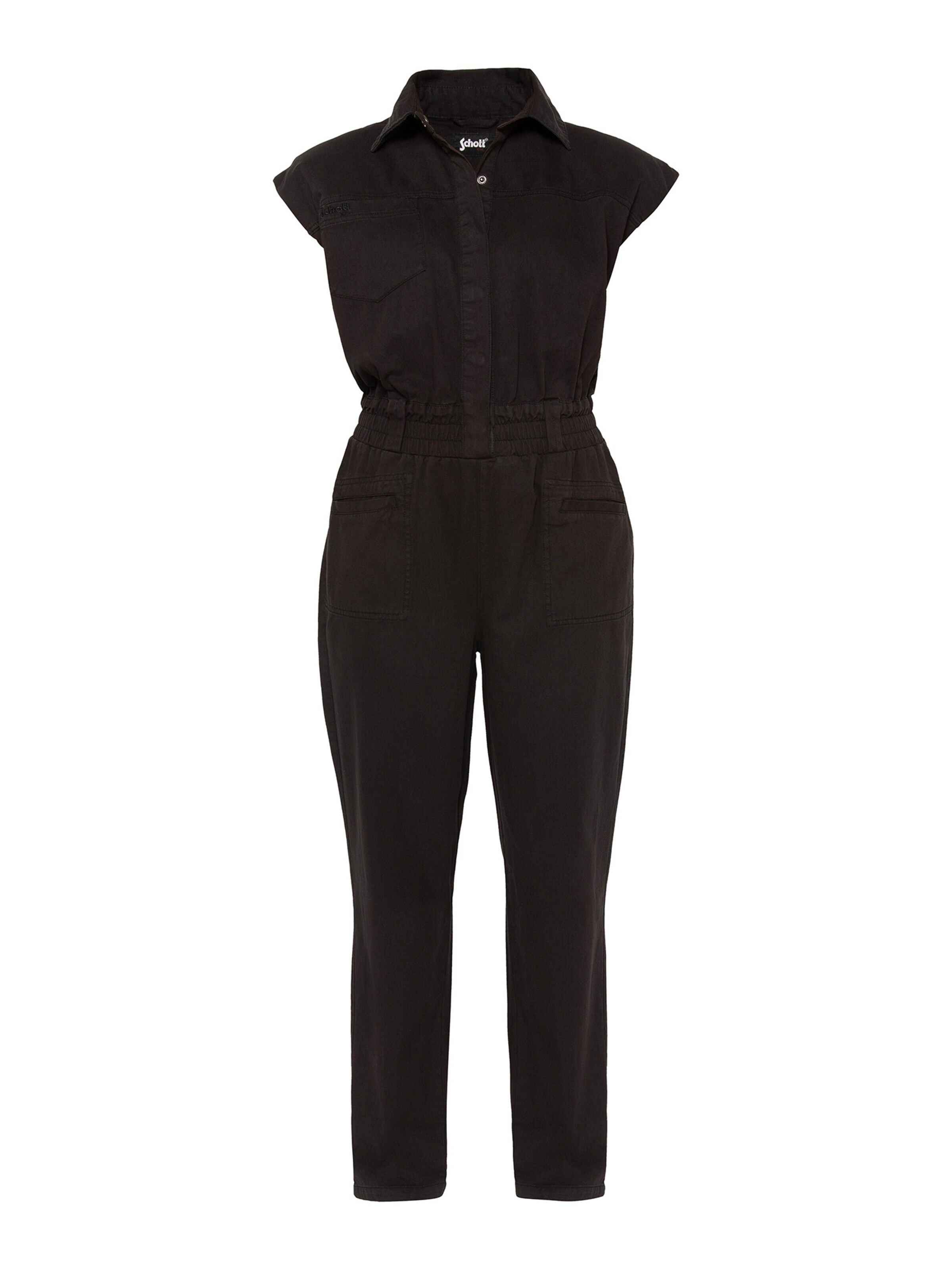 Schott NYC Jumpsuit‌‌‌‌‌‌‌‌ in Schwarz: Vorderseite