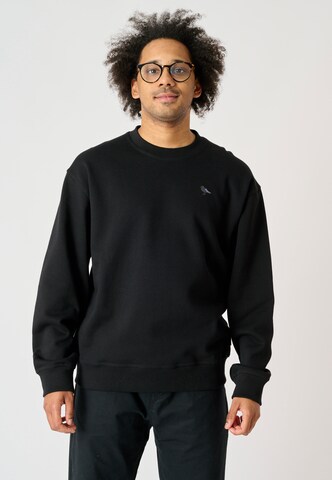 Cleptomanicx Sweatshirt 'Embro Gull Mono' in Schwarz: predná strana