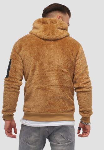 behype Zip-Up Hoodie in Brown