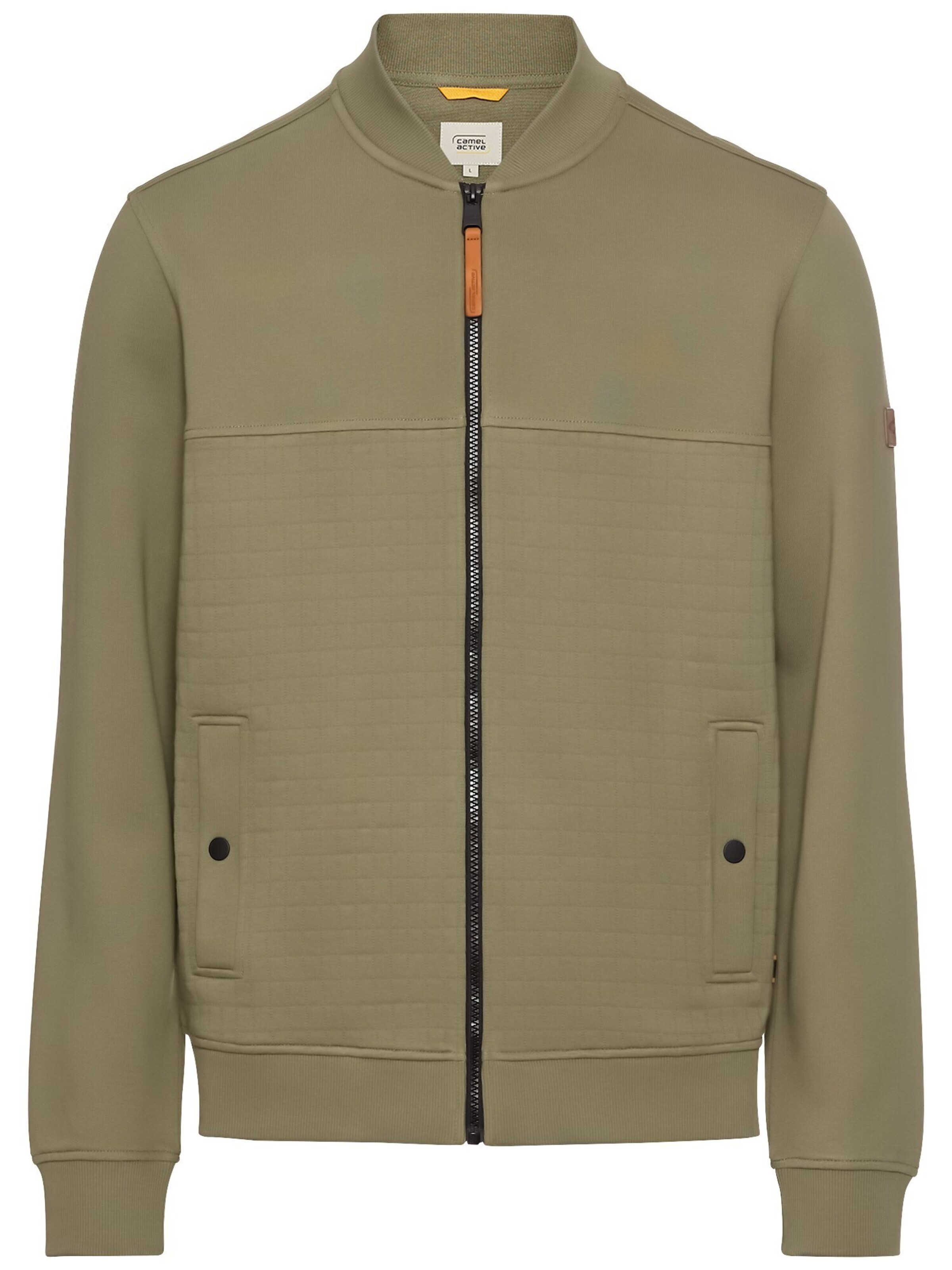 CAMEL ACTIVE Sweatjacke mit Stehkragen in Grün: Vorderseite