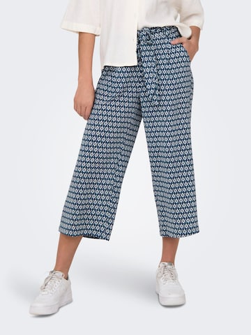 ONLY Wide leg Pleat-Front Pants 'WINNER' in Blue: front