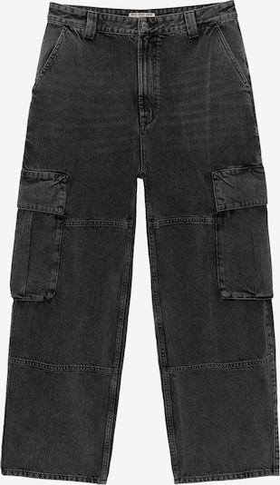 Pull&Bear Jeans cargo en noir denim, Vue avec produit