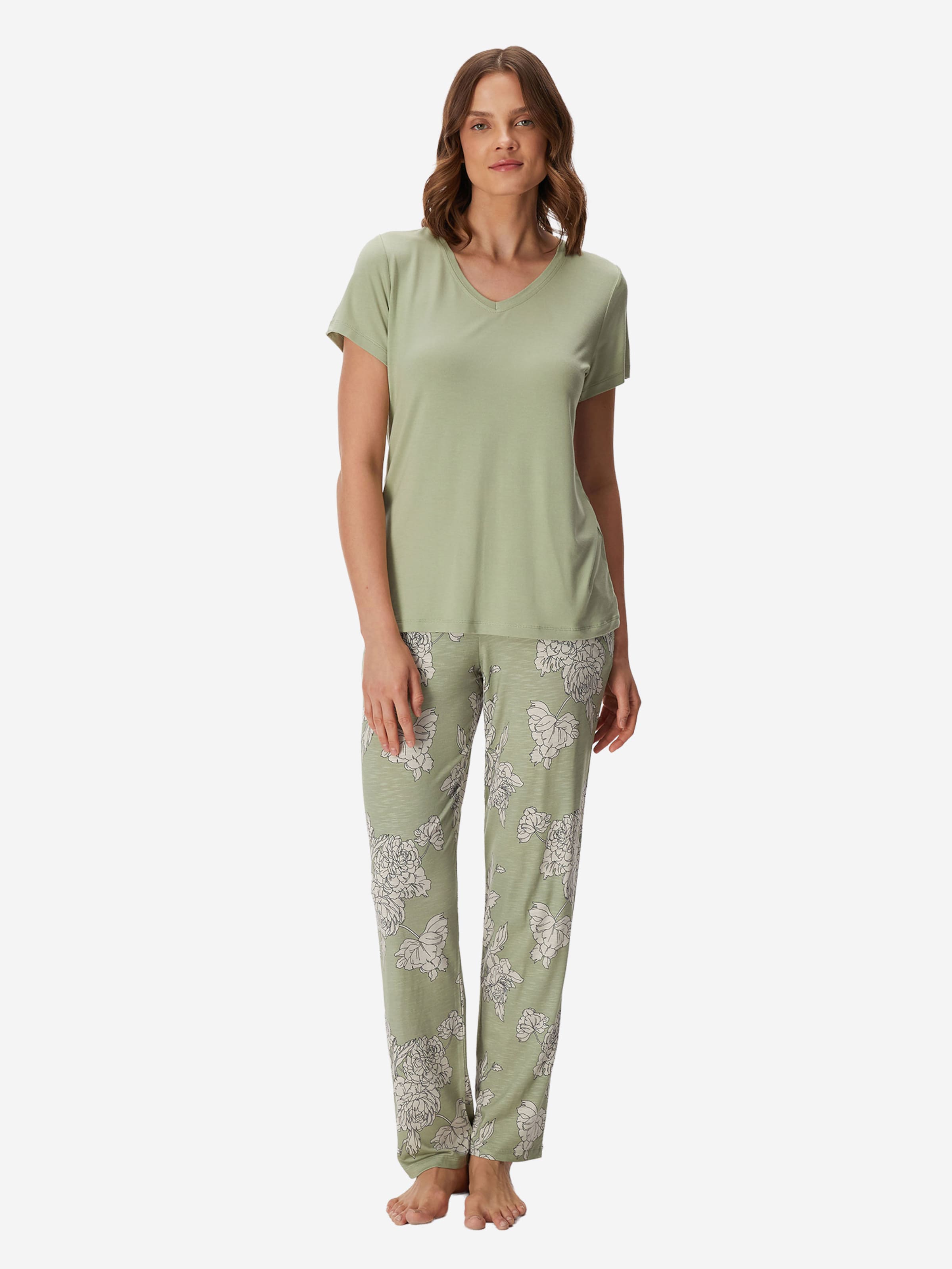 Goldenbay - Pijama ' Daylilli ' em verde: frente