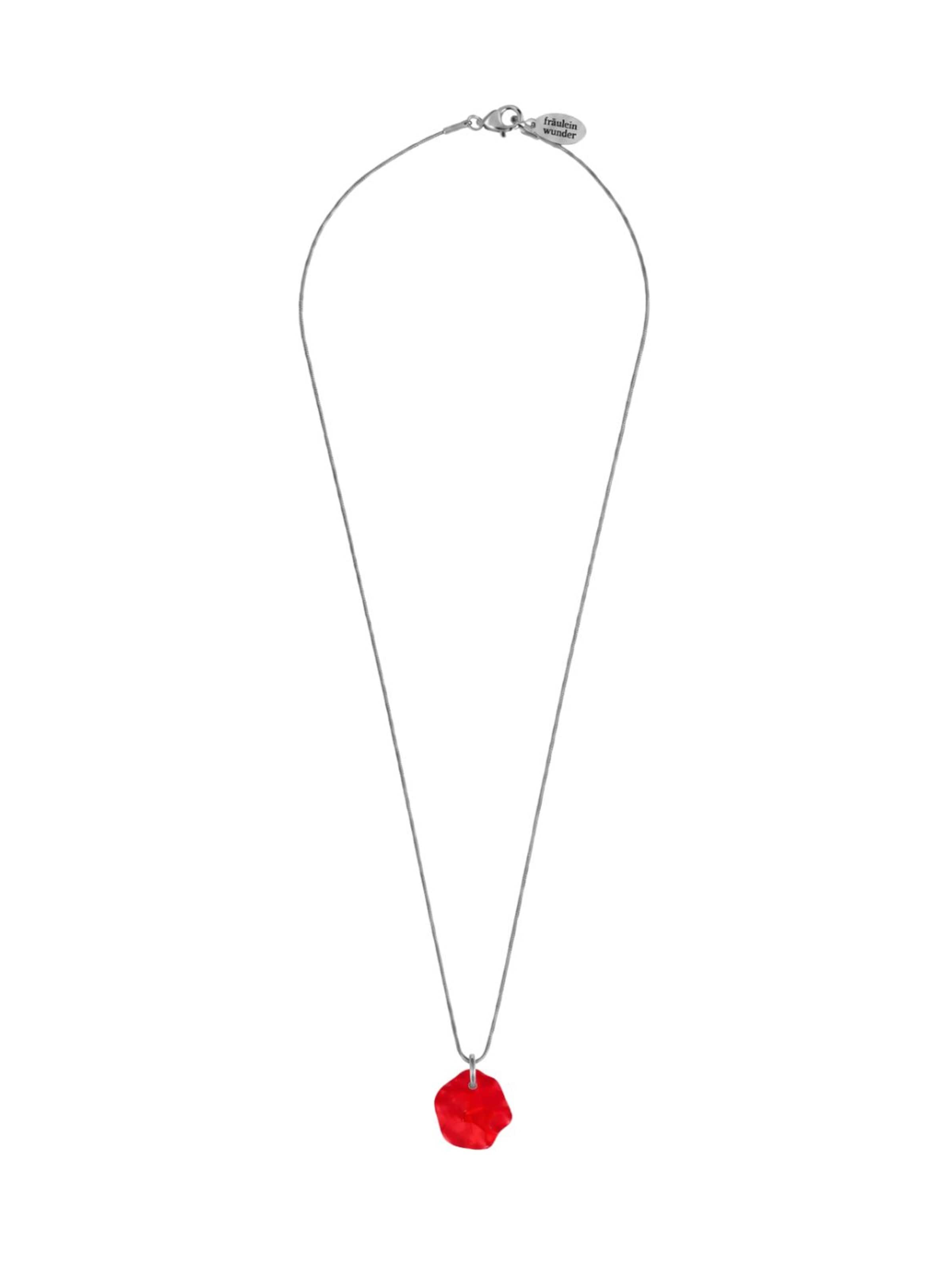 Fräulein Wunder Necklace 'Acetat Alice Silber' in Red: front