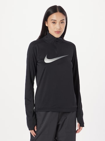 NIKE - Camiseta funcional 'Swoosh' en negro: frente