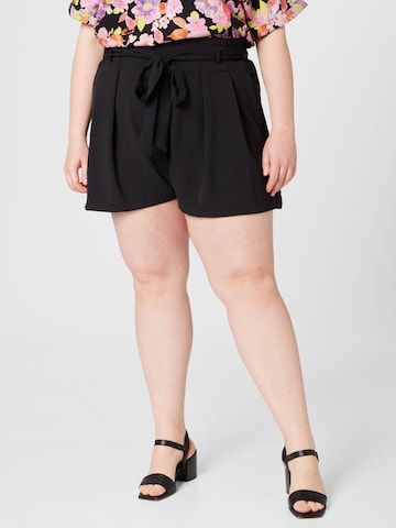 ABOUT YOU Curvy Loose fit Pleat-Front Pants 'Lia' in Black: front