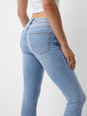 Bershka Skinny Džínsy - Modrá