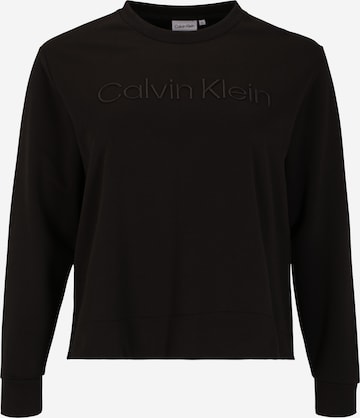 Bluză de molton de la Calvin Klein Curve pe negru: față