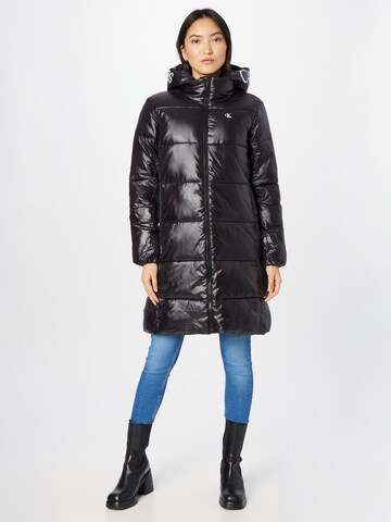 Calvin Klein Jeans Between-Seasons Coat in Black: front