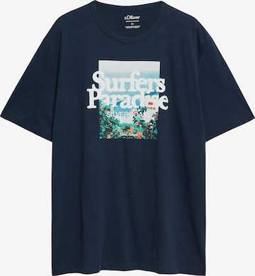 s.Oliver Men Big Sizes T-Shirt in Blau: Vorderseite