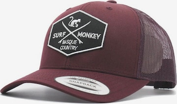 Surf Monkey Athletic Cap in Red: front