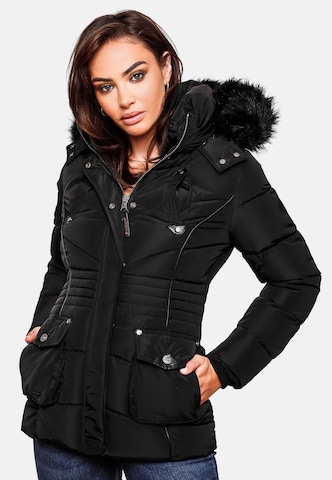 MARIKOO Winter Jacket 'Vanilla' in Black: front