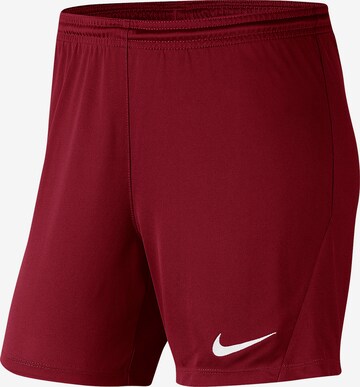 NIKE Slim fit Workout Pants 'Park III' in Red: front