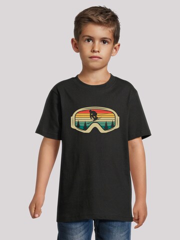 F4NT4STIC Shirt 'Retro Skibrille Wintersport' in Black: front