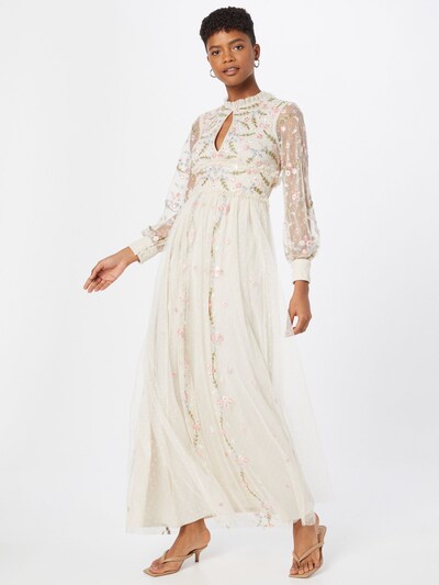 Rochie de seară Frock and Frill pe albastru deschis / verde / roz deschis / alb murdar, Vizualizare model
