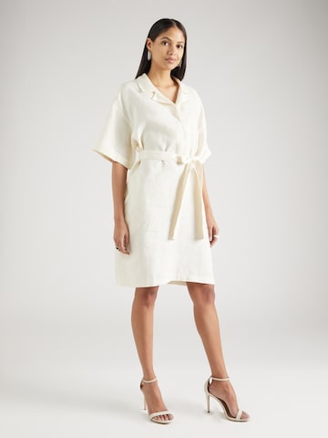 KnowledgeCotton Apparel Shirt Dress in Yellow: front