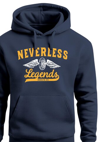 Neverless Sweatshirt 'Biker Legends' in Blue