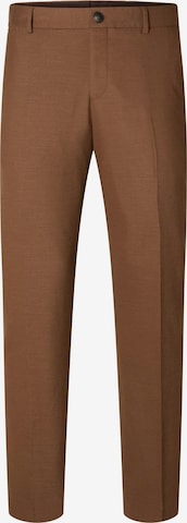 Coupe slim Pantalon à plis 'Neil' SELECTED HOMME en marron : devant