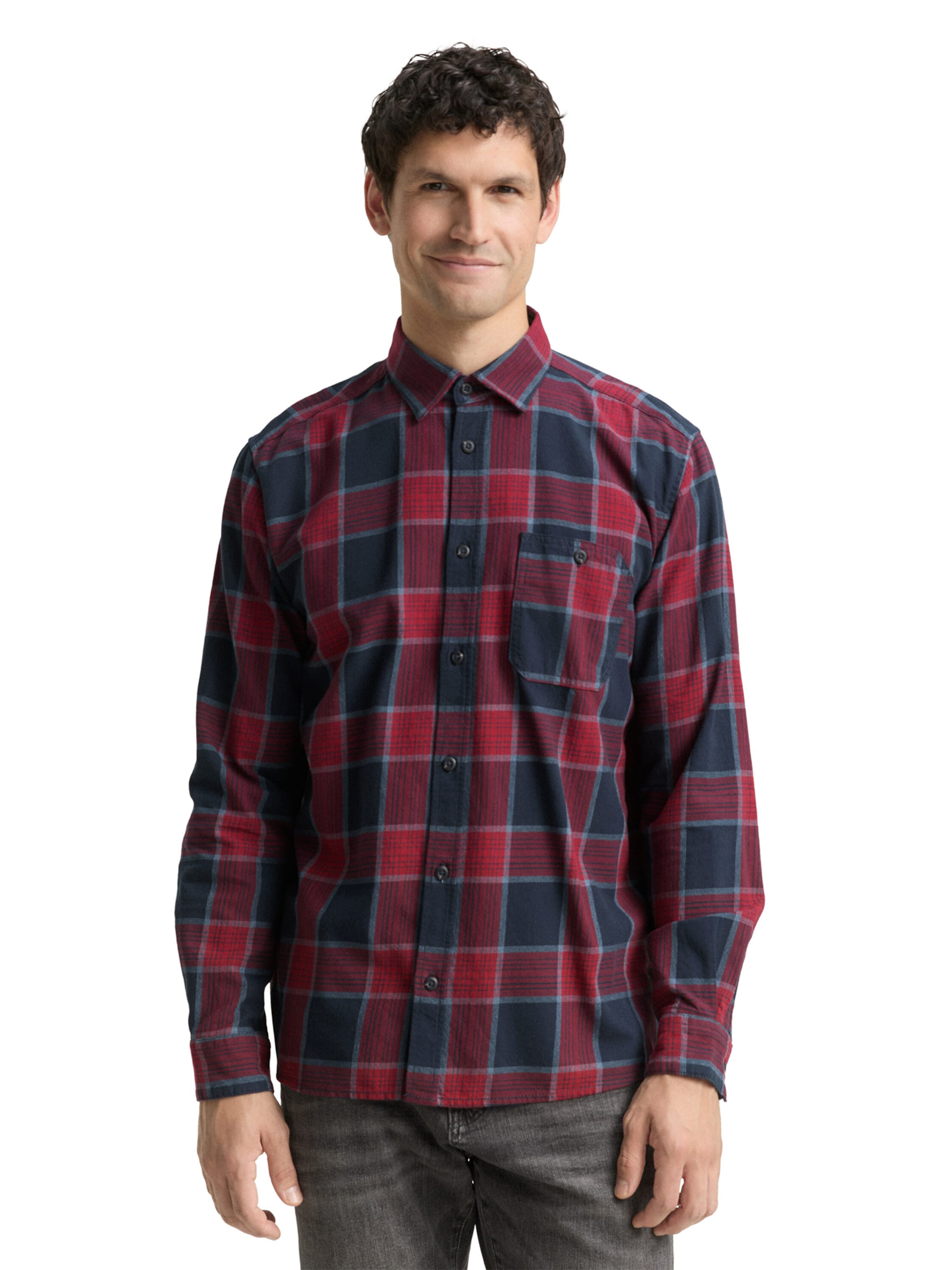 TOM TAILOR Comfort Fit Hemd in Rot: Vorderseite