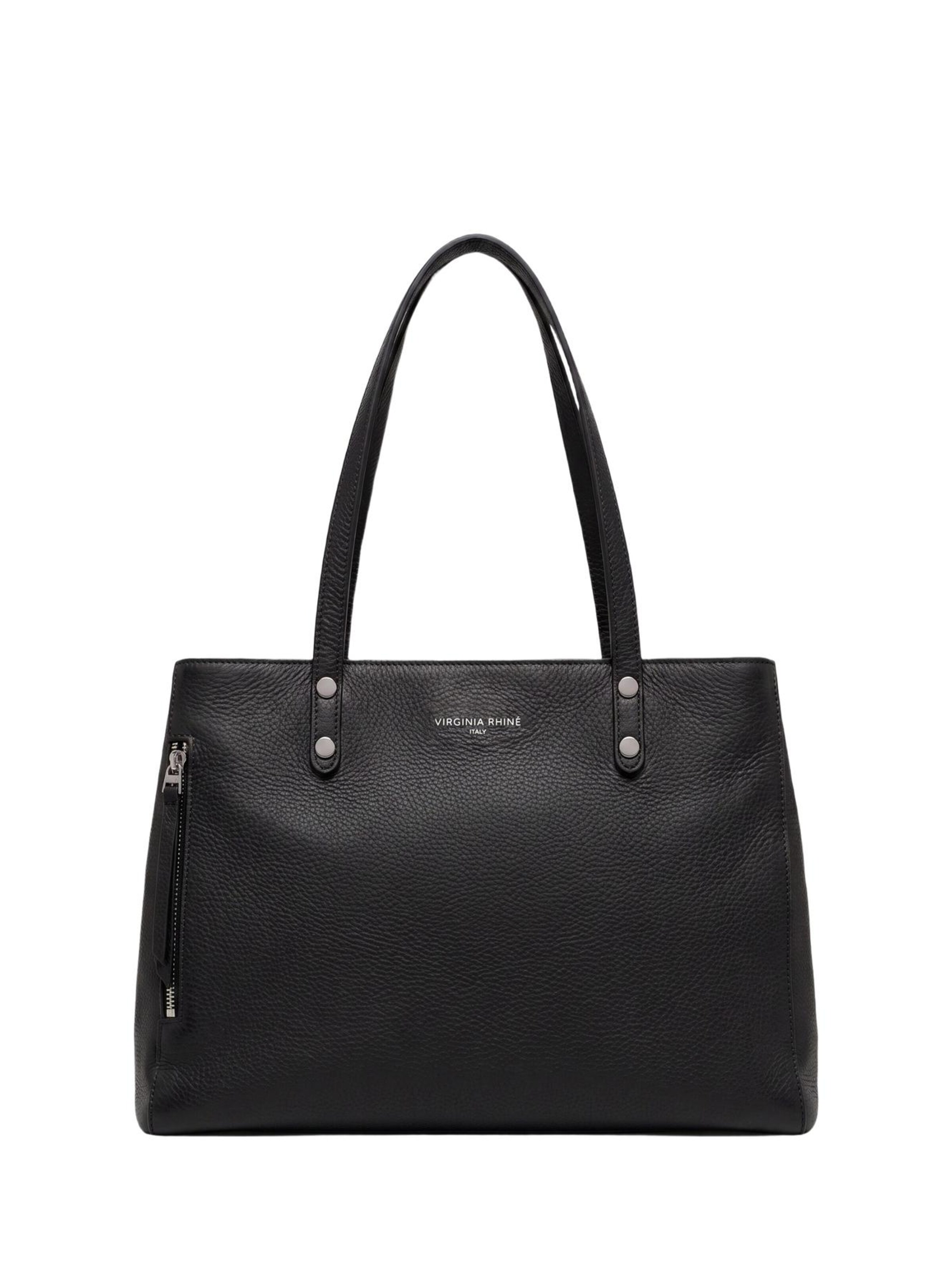 Borsa a spalla 'Borsa a Spalla Pelle Genuina Virginia Rhinè 36x27 cm' di Virginia Rhinè in nero: frontale