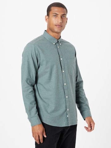 minimum Regular fit Overhemd 'Jay 3.0' in Groen: voorkant