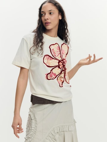 Desigual Shirt 'Floral' in Wit: voorkant