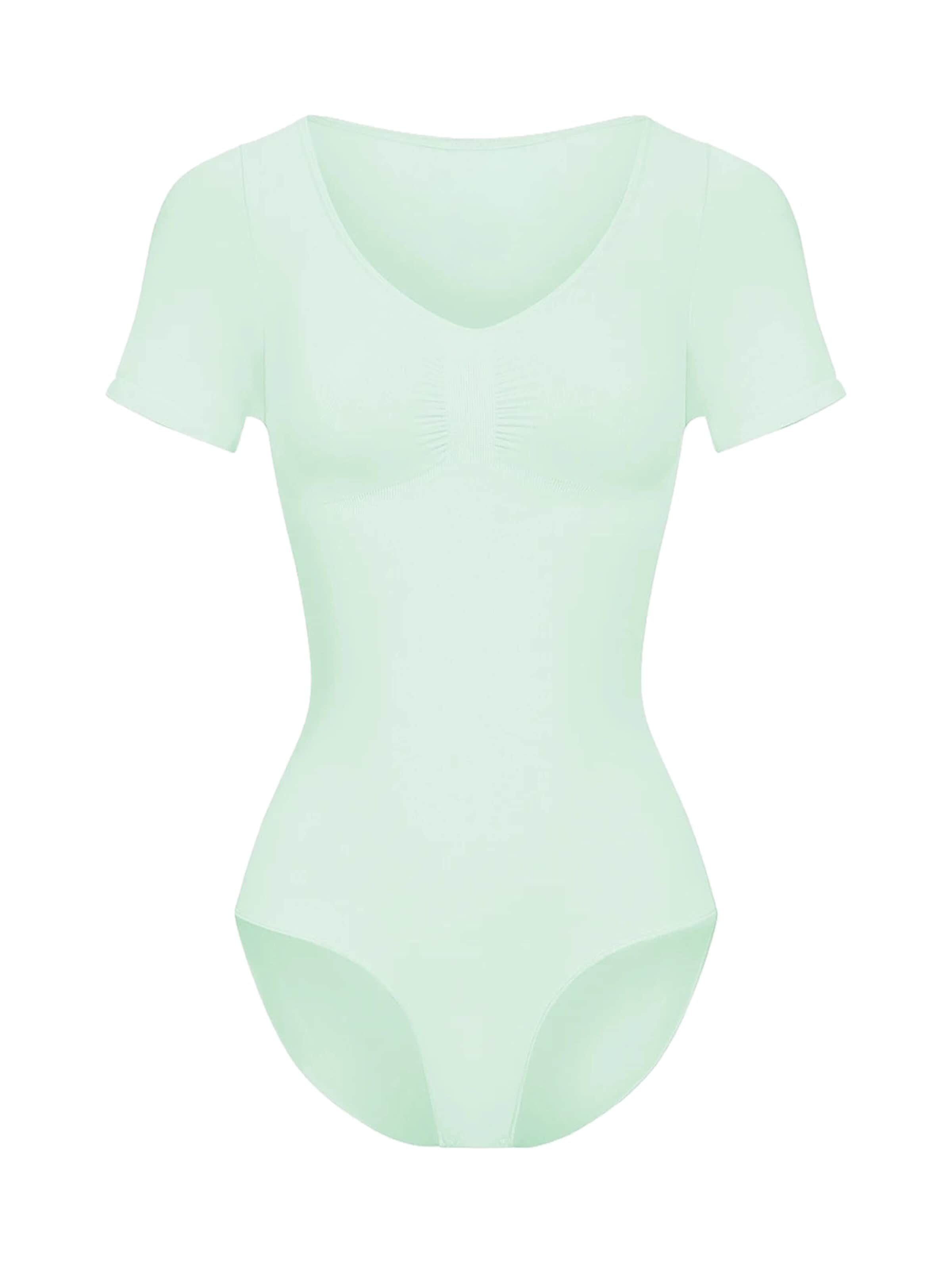cfab Body moldeador 'T-Shirt Bodysuit Sculpting Shapewear mit Slip' en XS en verde pastel, Vista del producto