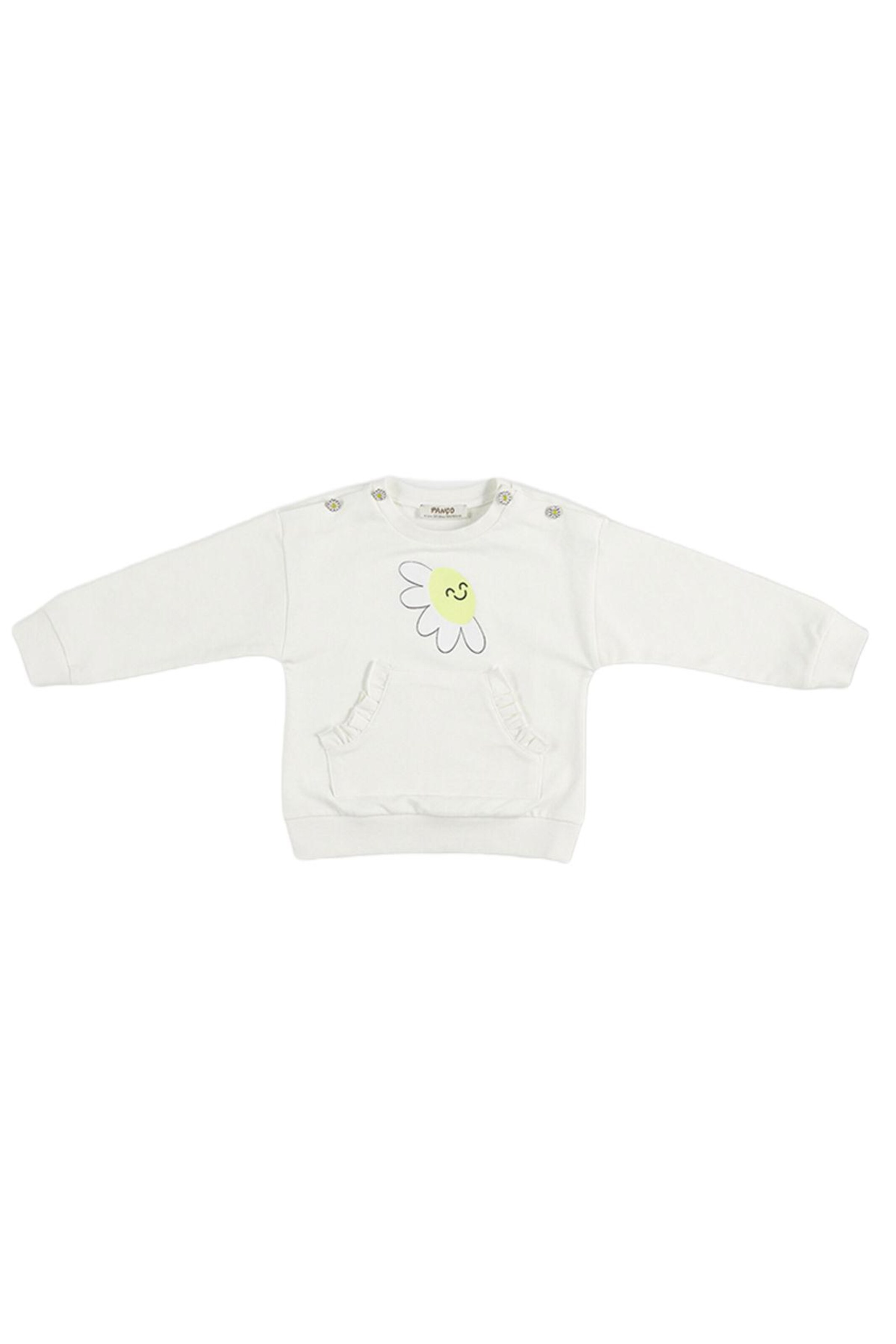 Sweat-shirt Panço en beige : devant