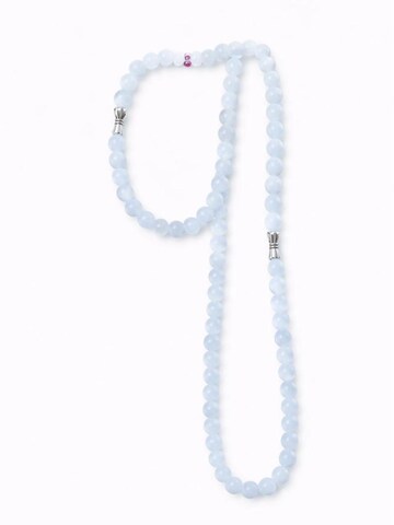 Moon Light Distributions Jewelry set 'Natural White Moonstone Jewelry Set for Women – Necklace 50cm & Bracelet 20cm – 5A Quality 8mm – Spiritual Gemstone – Elegant Gift' in White: front