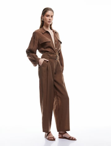 Koton Wide leg Bandplooibroek in Bruin