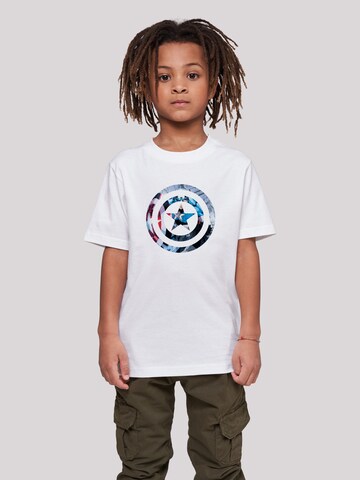 T-Shirt 'Captain America' F4NT4STIC en blanc : devant