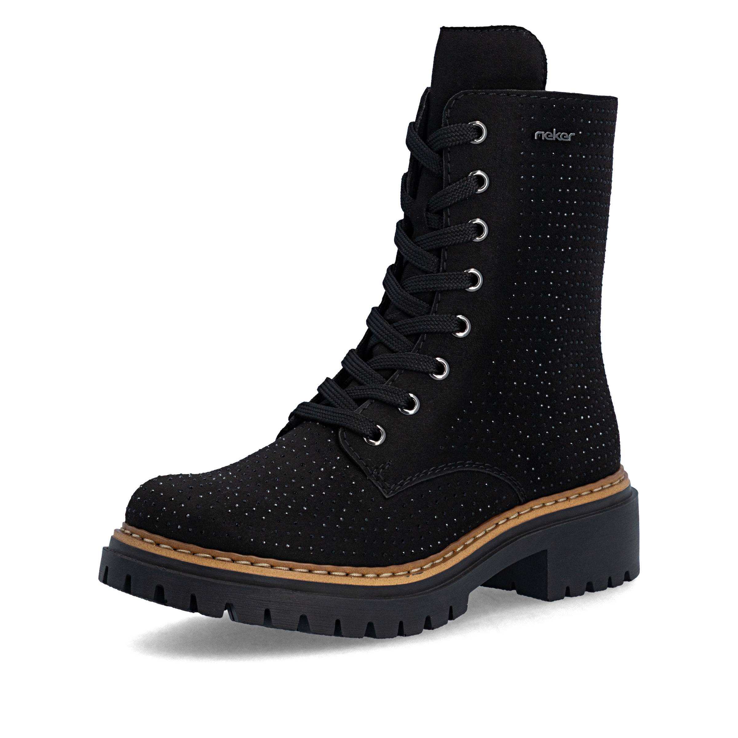 Bottes à lacets Rieker en noir : devant