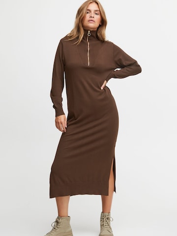 PULZ Jeans - Vestido de punto 'Sara' en marrón: frente