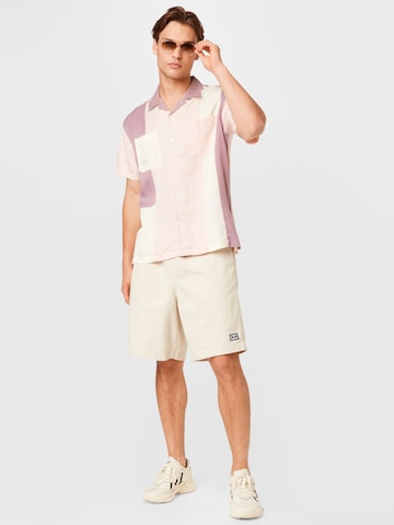 Obey Regular fit Button Up Shirt in Pink