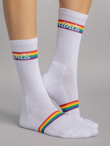 Dirts Socken 'Rainbow Socks 1.0'‌‌‌‌‌‌‌‌ in Weiß: Vorderseite