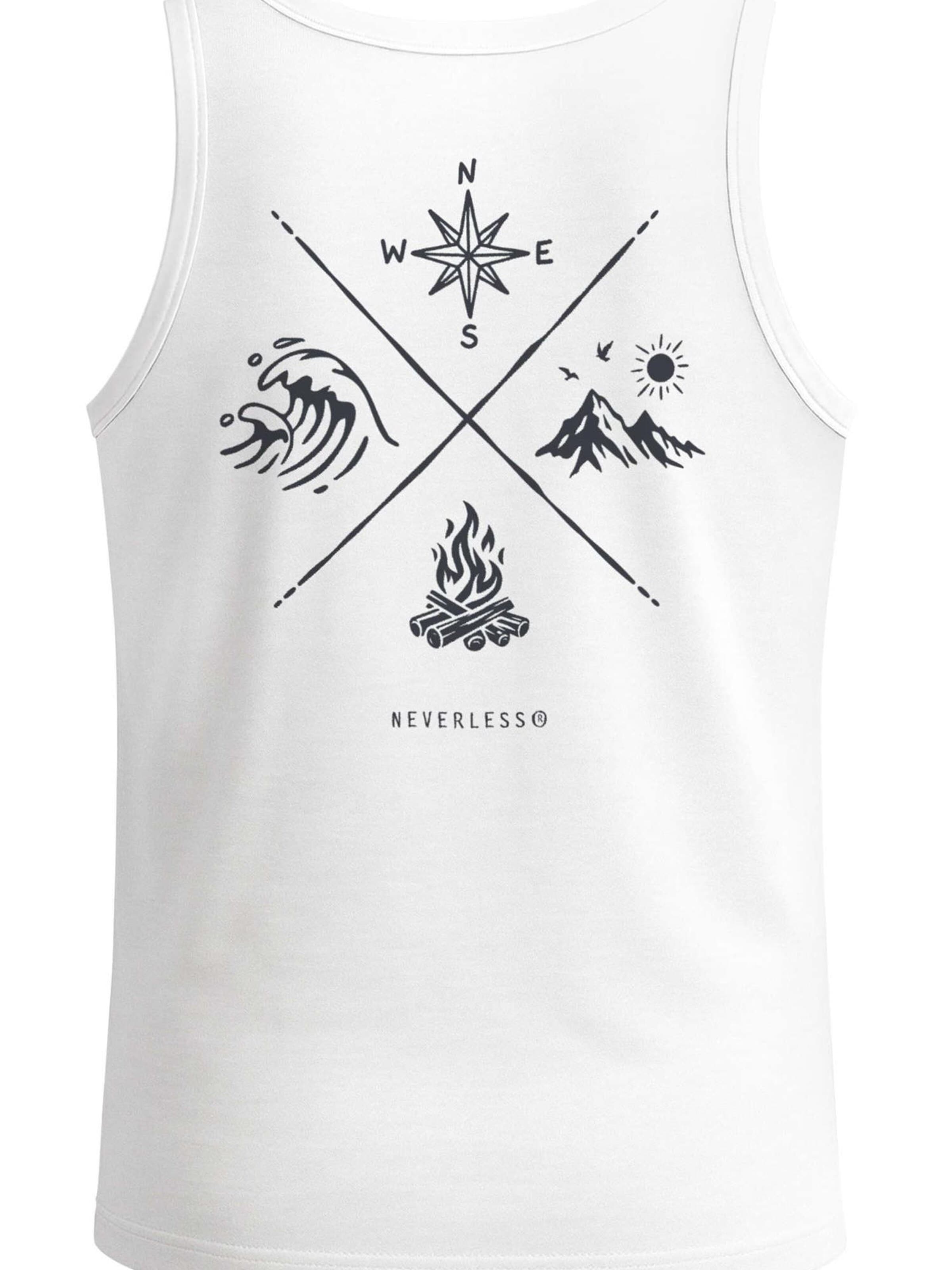 Neverless Shirt 'Nature Compass' in White: front