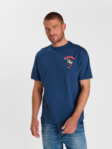 Le Temps Des Cerises Shirt in Blauw: voorkant