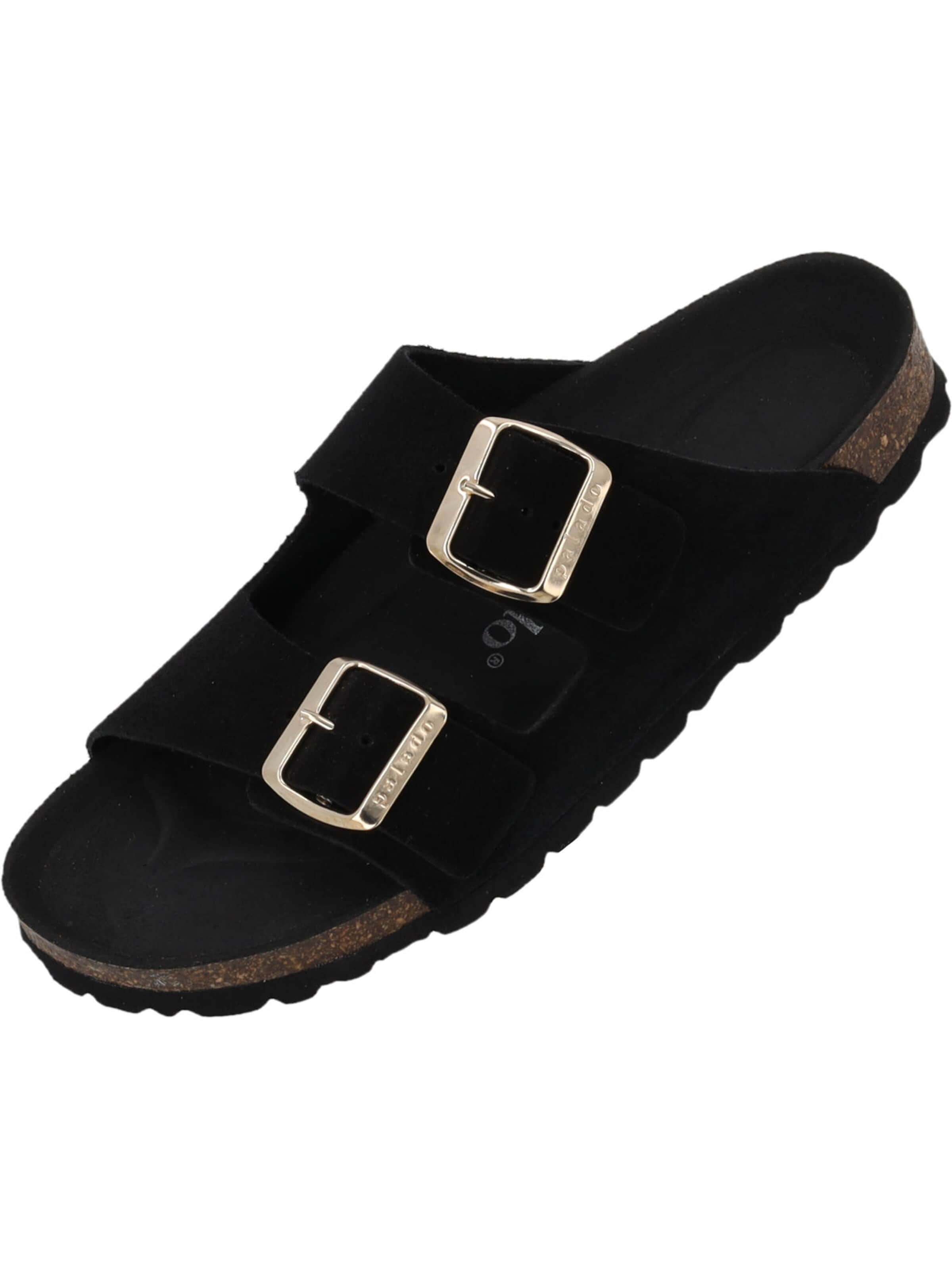 Palado Pantolette 'Palado Korfu Mono'‌‌‌‌ in Schwarz: Vorderseite