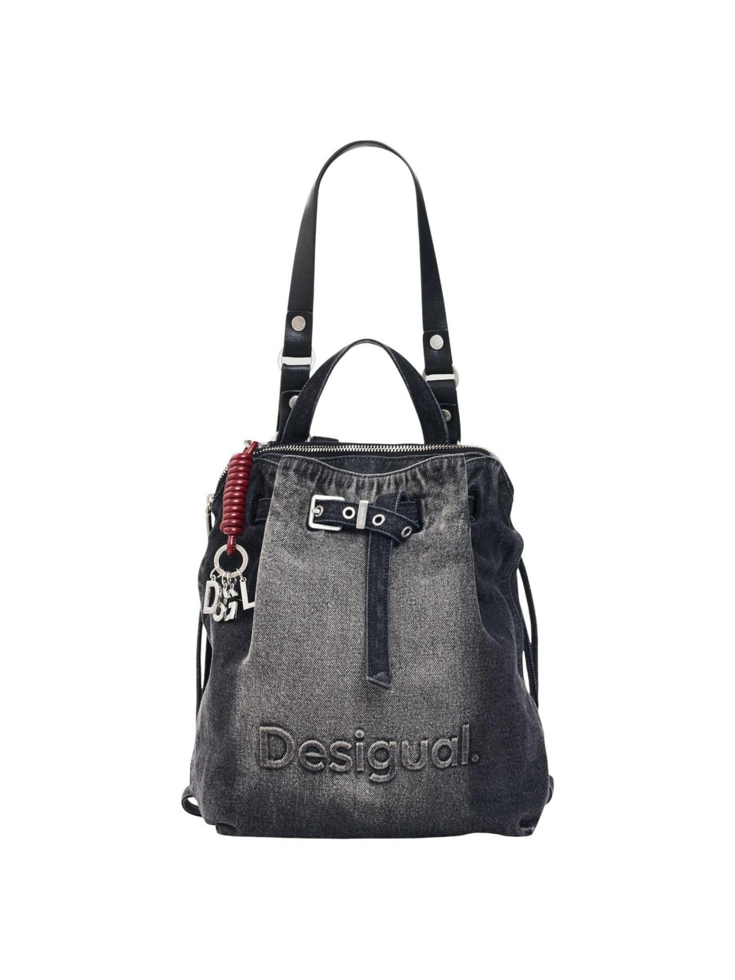 Desigual - Mochila 'BACK_HALF LOGO 26WAKD04' en negro: frente