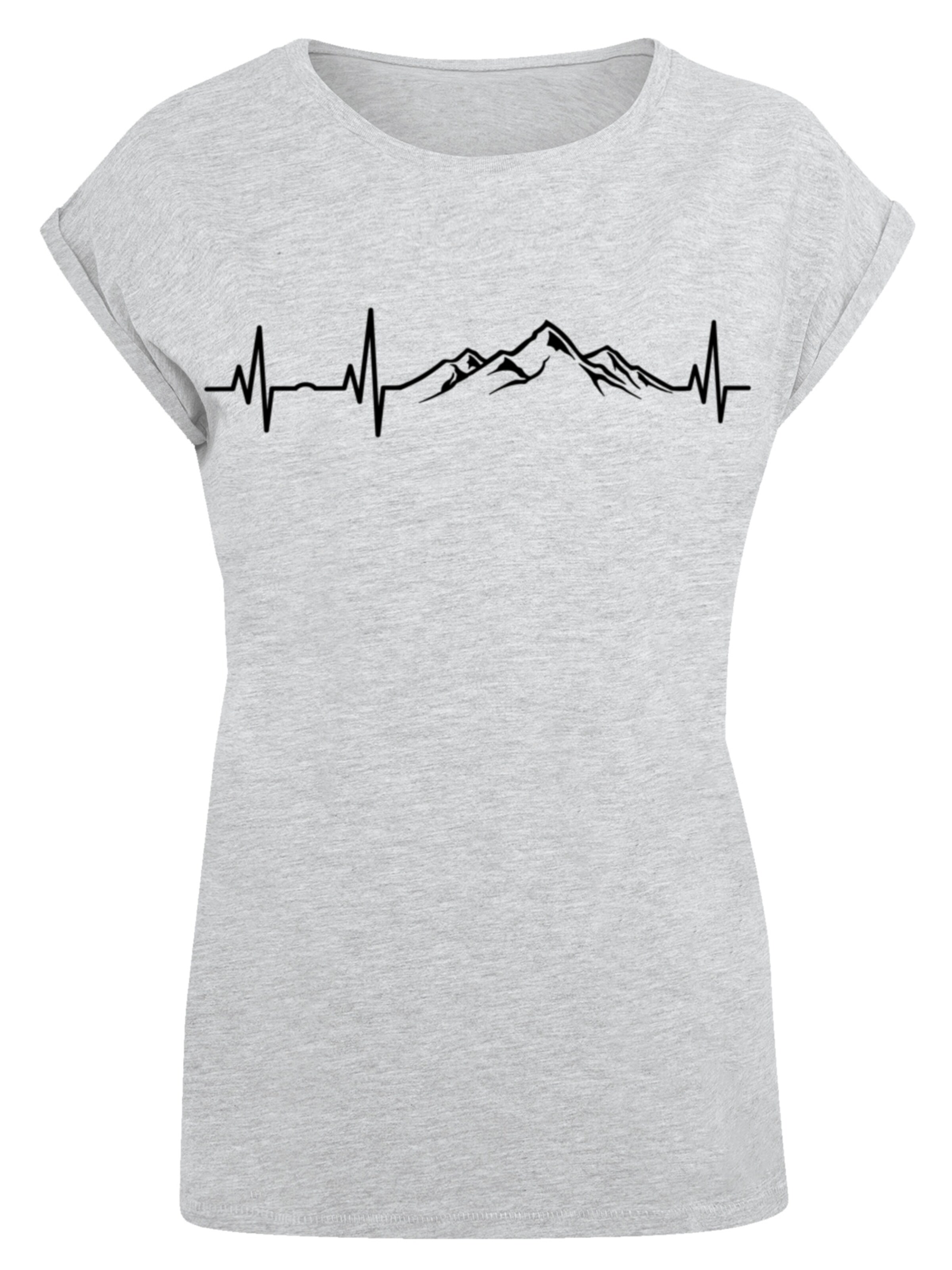 T-shirt 'Mountain Heartbeat' F4NT4STIC en gris : devant