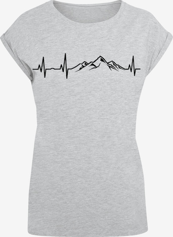 T-shirt 'Mountain Heartbeat' F4NT4STIC en gris : devant