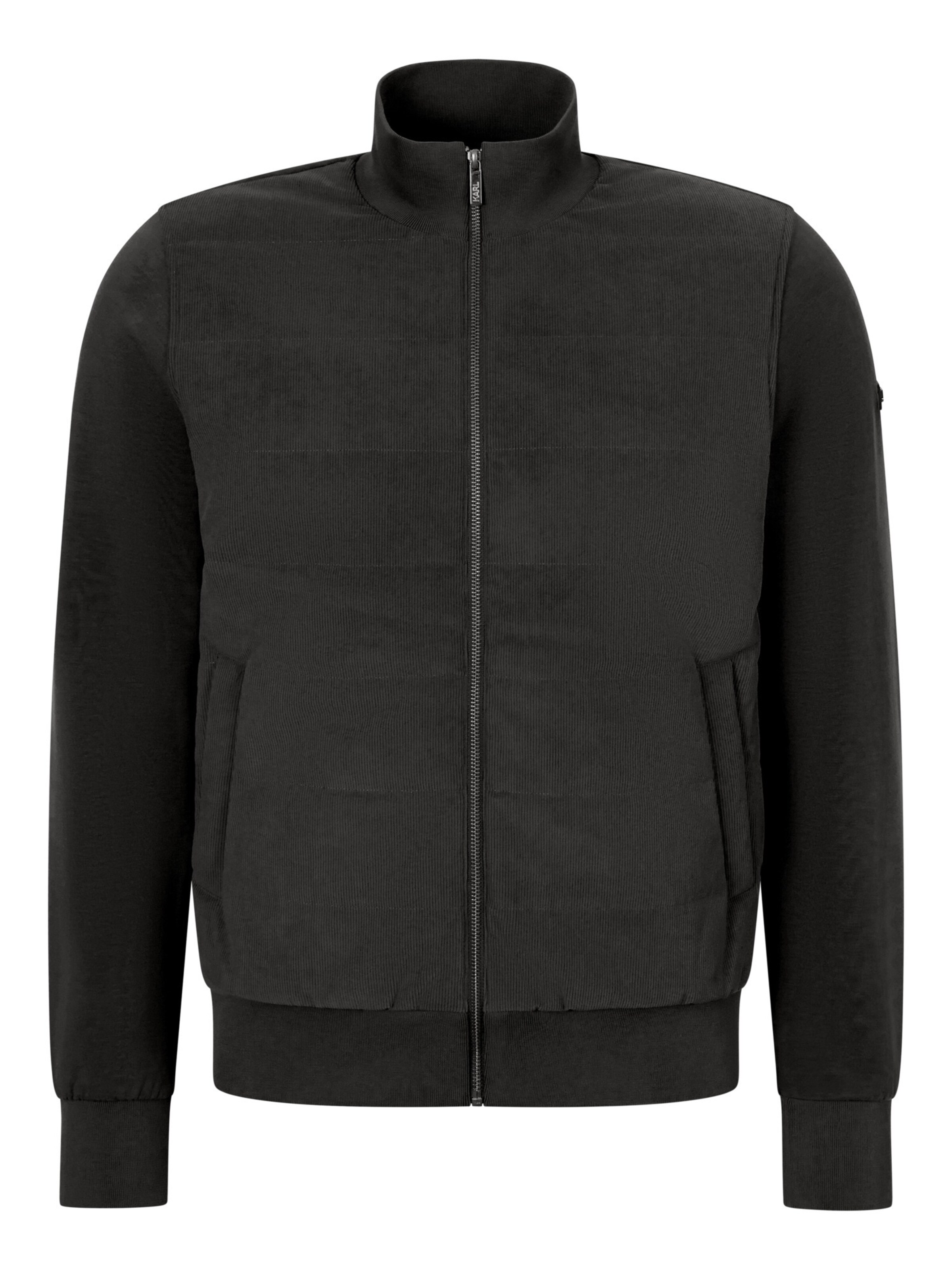 Karl Lagerfeld Fleece Jacket in Black: front
