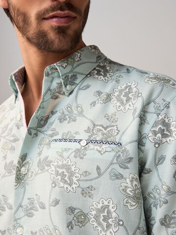 Next Regular fit Button Up Shirt in Blue