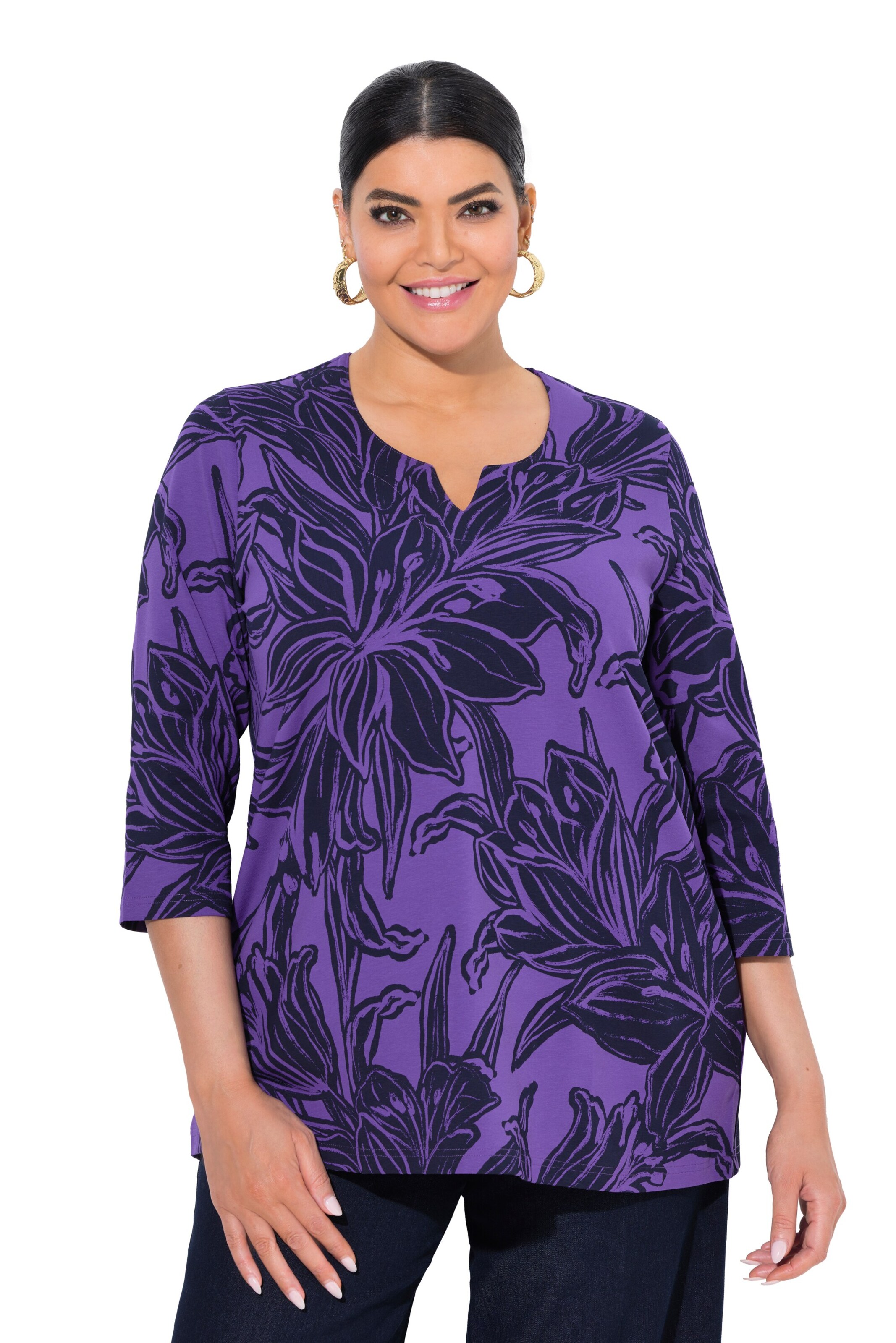 Ulla Popken Shirt in Lila: voorkant