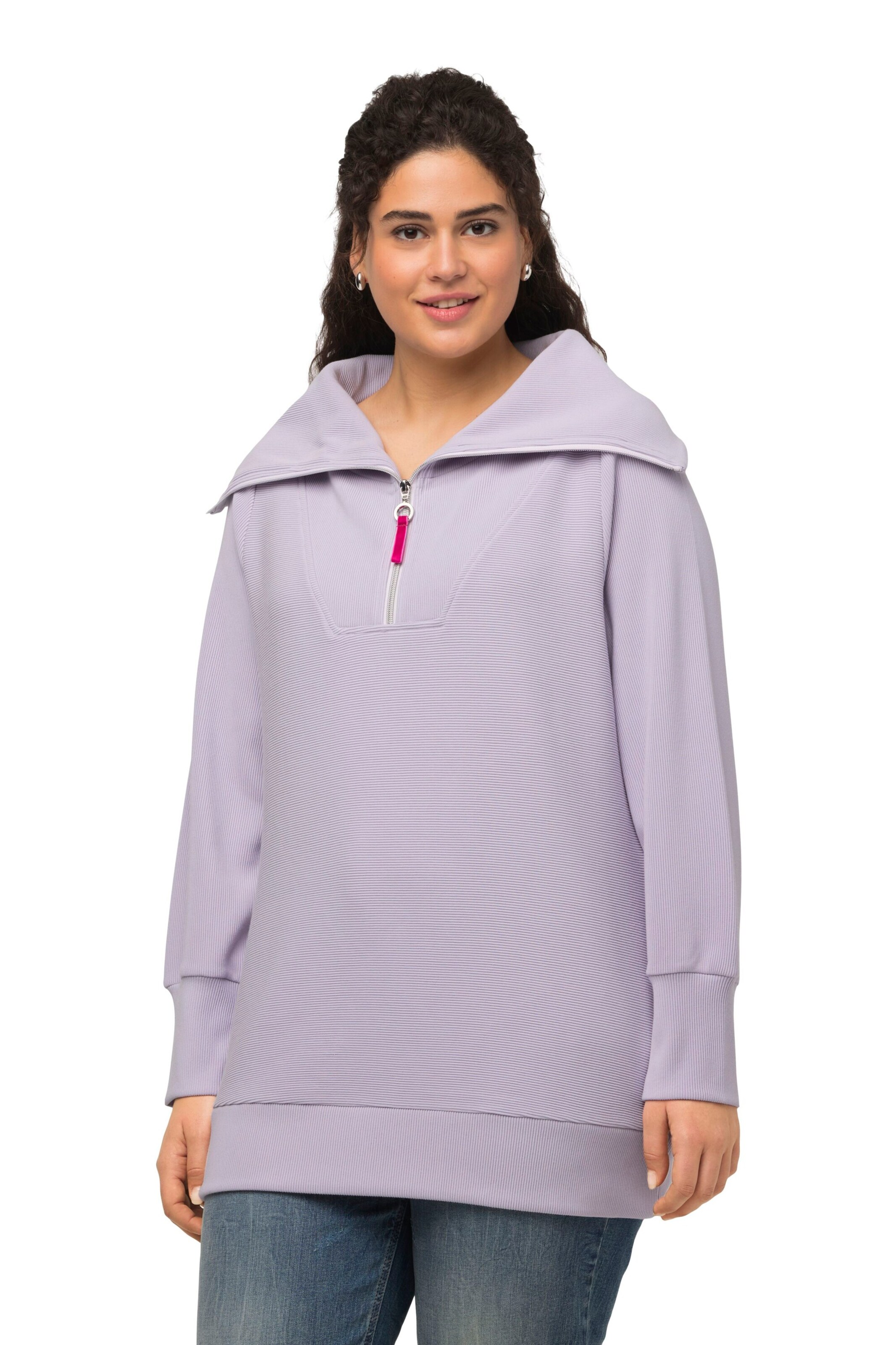 Ulla Popken Sweatshirt in Lila: voorkant